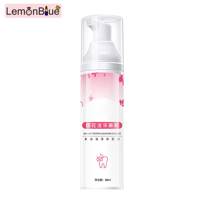 Gambar LemonBlue Sakura Flavor Foam Toothpaste Stain Removal Fine and Rich Teeth Cleansing Mousse Deeply Cleaning Gums Easy to Use 60ml