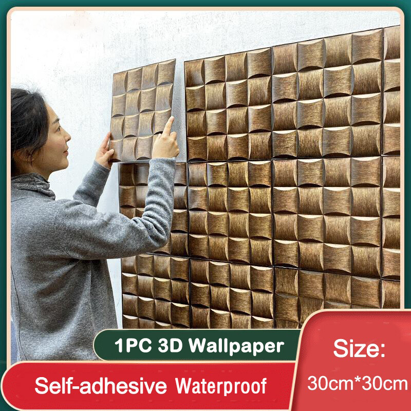 Giấy dán tường 3D nhãn dán chống thấm nước Giấy dán tường chống ẩm PVC tự dính