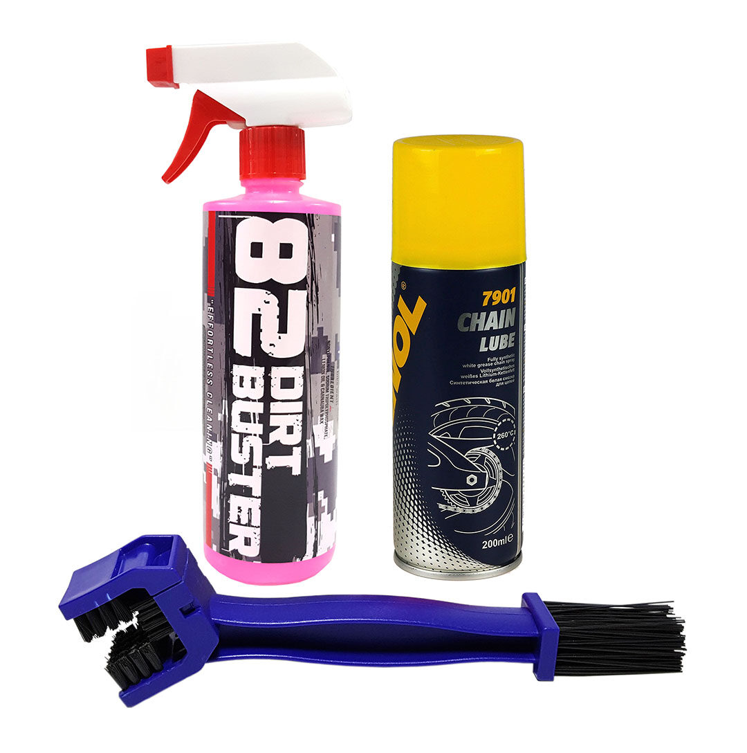 Package 82 Dirt Buster Degreaser REPSOL MANNOL Chain Lube Brush