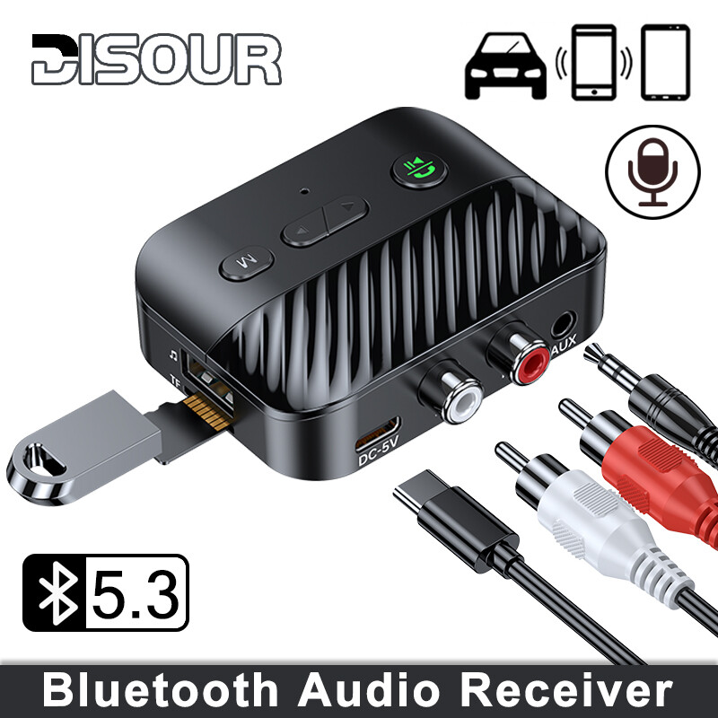 Ditour bluetooth 5.3 Thiết bị thu nhận âm thanh 3.5 mét aux RCA âm thanh nổi HiFi Adapter cho xe t V loa khuếch đại Bộ chuyển đổi không dây