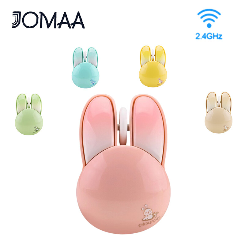 JOMAA mouse for laptop Wireless mouse Kawaii mouse Cute 2.4G Wireless Mouse for Computer Laptop Notebook Rabbit Candy Color Wireless Mouse for Ofiice Home Gift Girls