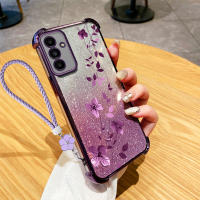 YBD Phone Case for Samsung Galaxy A56 A36 A26 A16 A25 A13 A05S A14 A15 A34 A35 Vine and Flower Pattern A54 A55 A24 A25 5G with Lucky Grass Hanging Rope