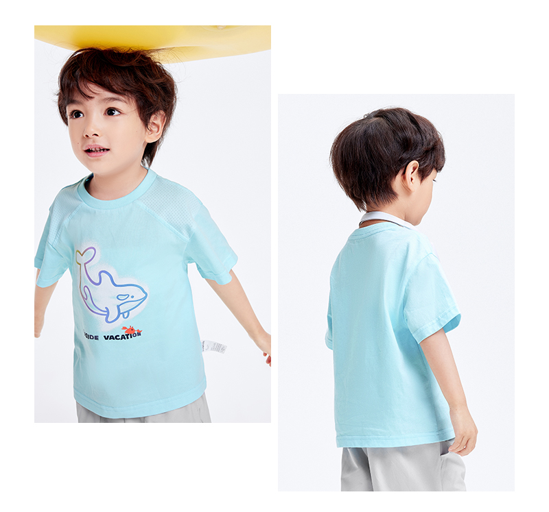 balabala Children Boy Short Sleeve T-Shirt New Style Printed Cotton Summer Wear · v2
