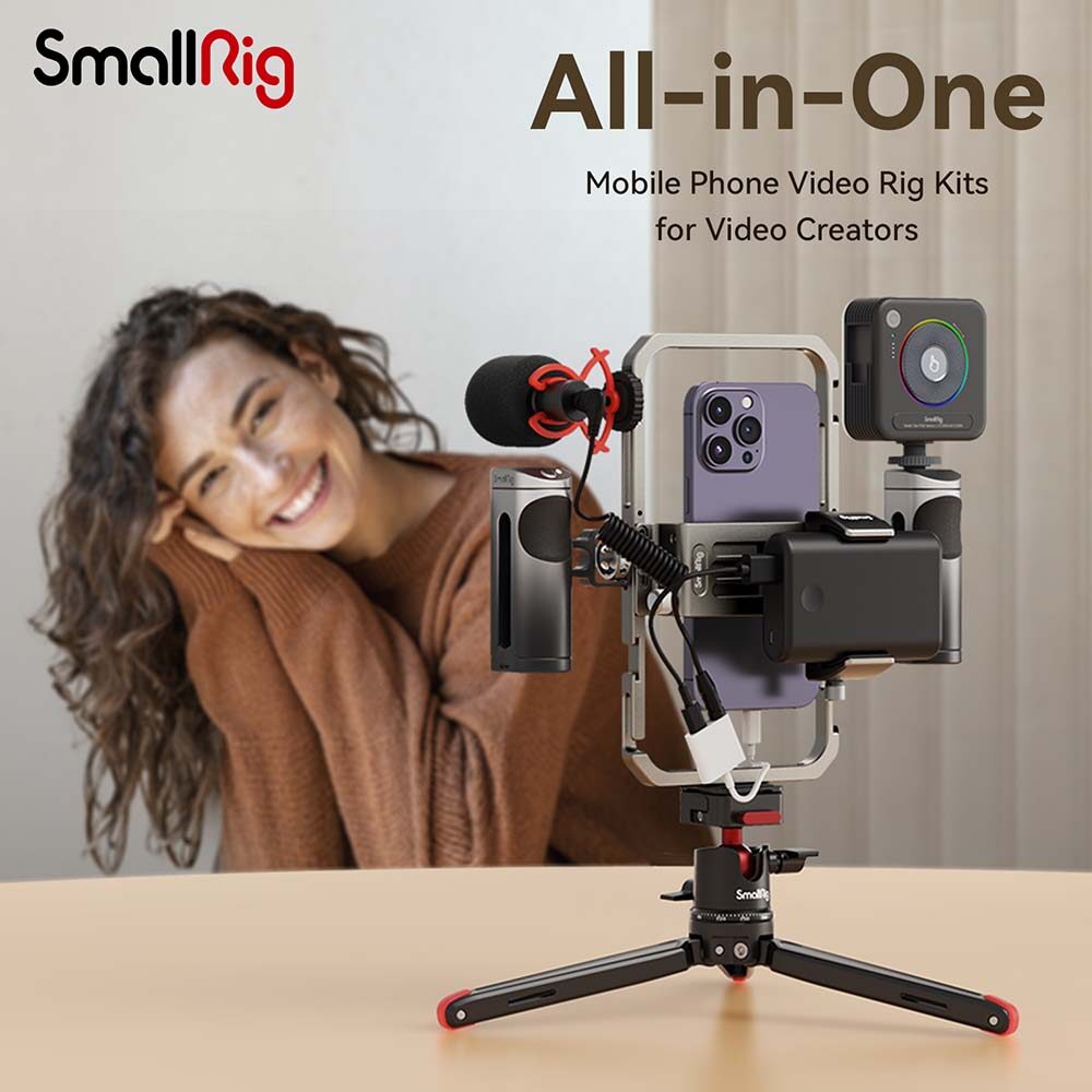 SmallRig Vlogger Kit Set Equipment Blog Video Tripod Stand Kit with LED RGB Light Microphone for Cellphone Camera Vlog Tik Tok 3591C / 4120 ราคา 10,299 บาท*ส่งฟรี