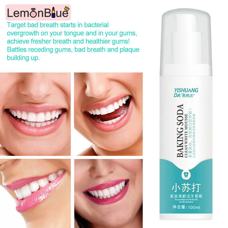 Gambar LemonBlue ubat gigi pemutih pemutih gigi ubat gigi fresh and white glister toothpaste ubat gigi ubat gigi pemutih whitening teeth Baking Soda Esthetic Fresh Foam Toothpaste Deep Cleaning Teeth Whitening Stain Removal Refreshing Toothpaste