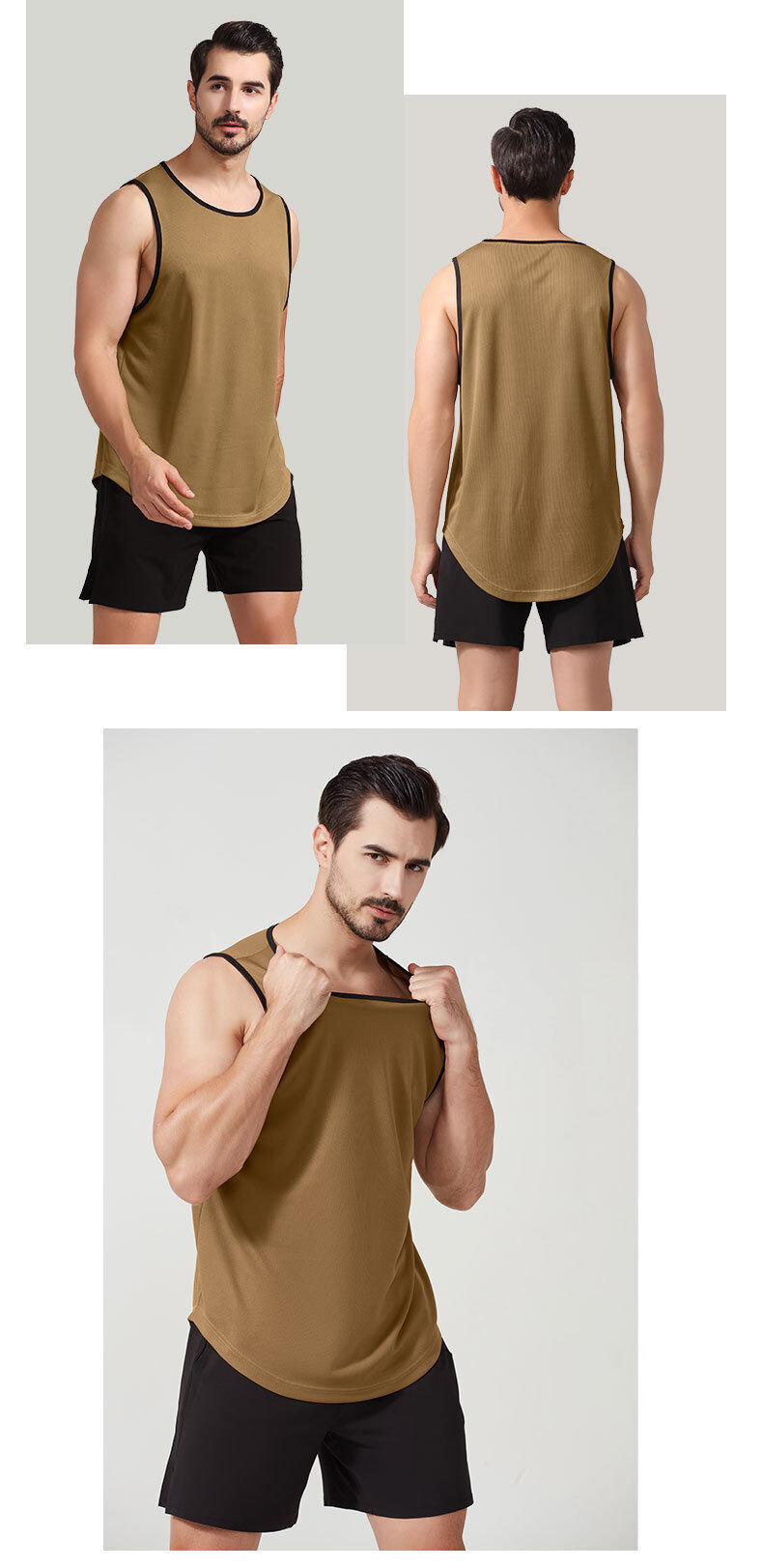 Sportbekleidung Outdoor Marathon Running Fiess Weste Shorts Set für Herren_voghion.com