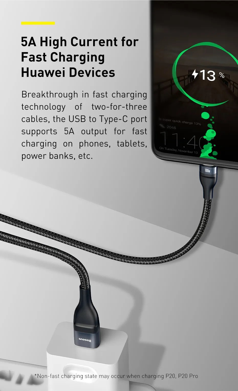 Baseus Flash Series Two for three Fast Charging Data Cable 100W 6