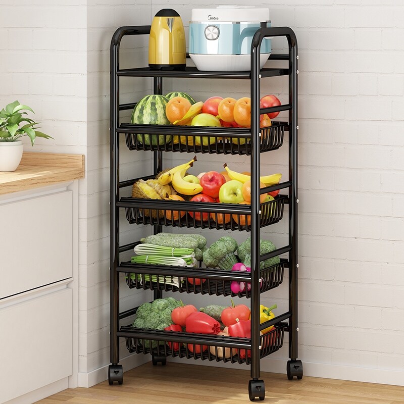 Gambar Kitchen basket shelf household multifunctional microwave LuGuo vegetables receive basket landing multilayer dish rack