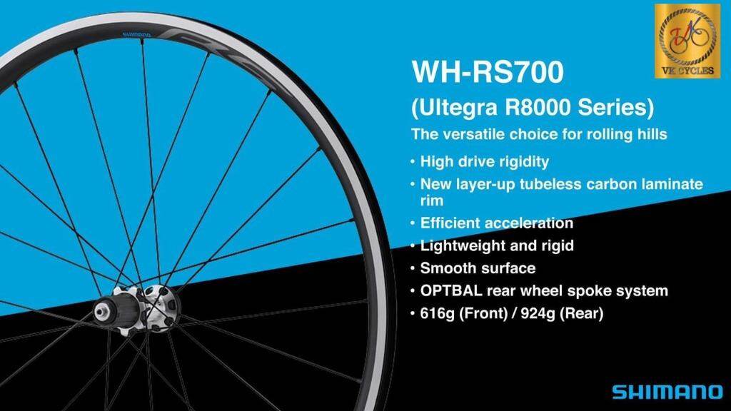 SHIMANO WH-RS700 ULTEGRA R8000 TUBELESS TUBE 30mm ROAD WHEELSET