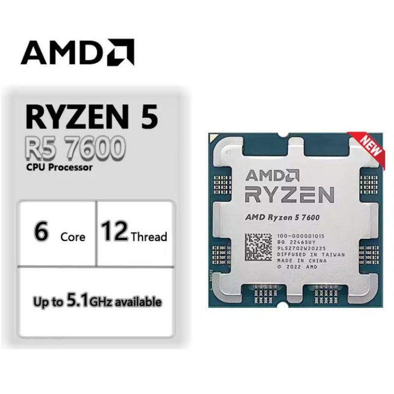 Amd Ryzen 5 7600 6-Core 12-Thread Processor With Radeon Graphics