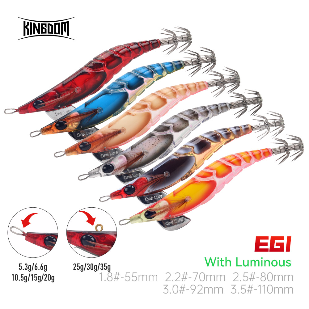 Vương Quốc Ai Mồi Câu Cá 108Mm mồi mực Lead Eping Lure Chìm Mồi Câu Hình Mực mồi tôm giả dạ quang mềm Mực mồi Wobblers
