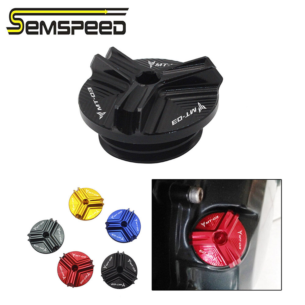 Semspeed cho Yamaha MT03 MT 03 MT-03 2015-2021 2022 dầu xe máy ốc xả nhớt Bìa Thiết bị Nạp dầu cho động cơ nắp bồn chứa