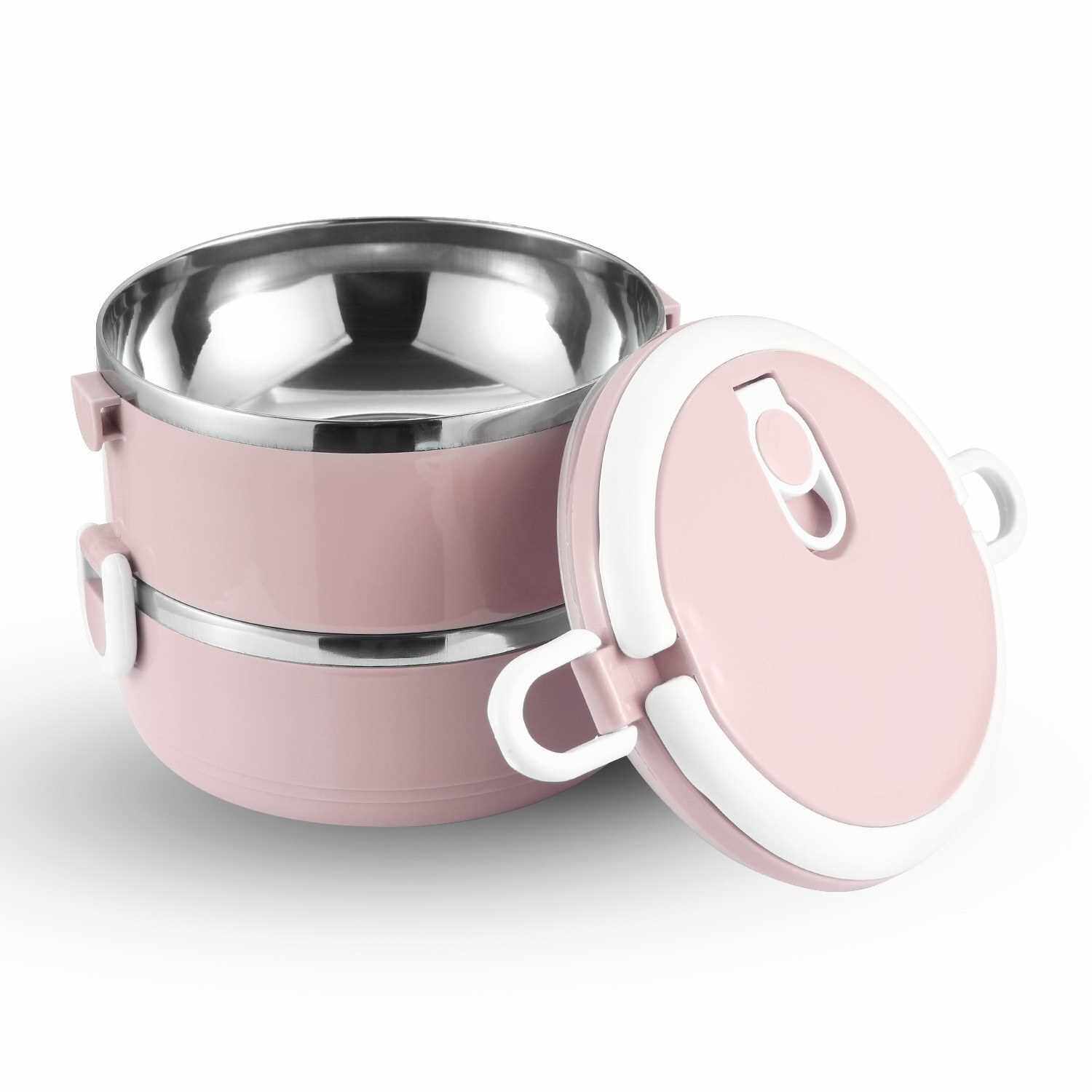 S0530 Portable Double Layer Stainless Steel Insulated Bento Lunch Box