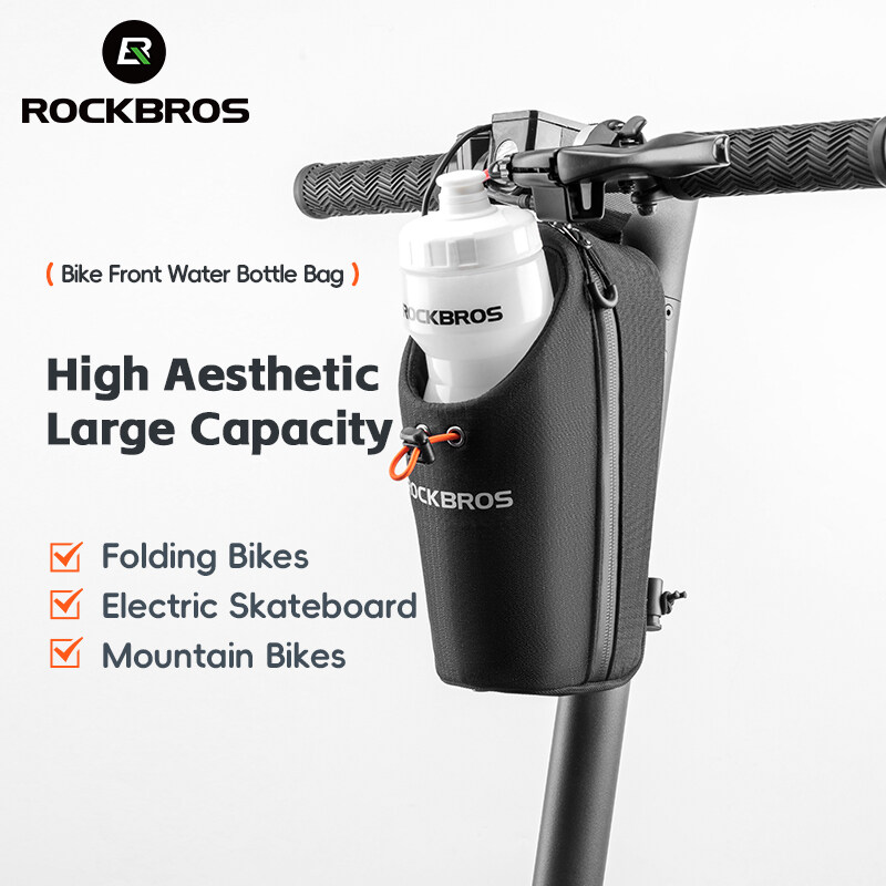 Rockbros Túi gắn Trước Xe Đạp 1.5L capcaity cho MTB Xe đạp gấp Scooter Túi đựng chai nước phụ kiện xe đạp