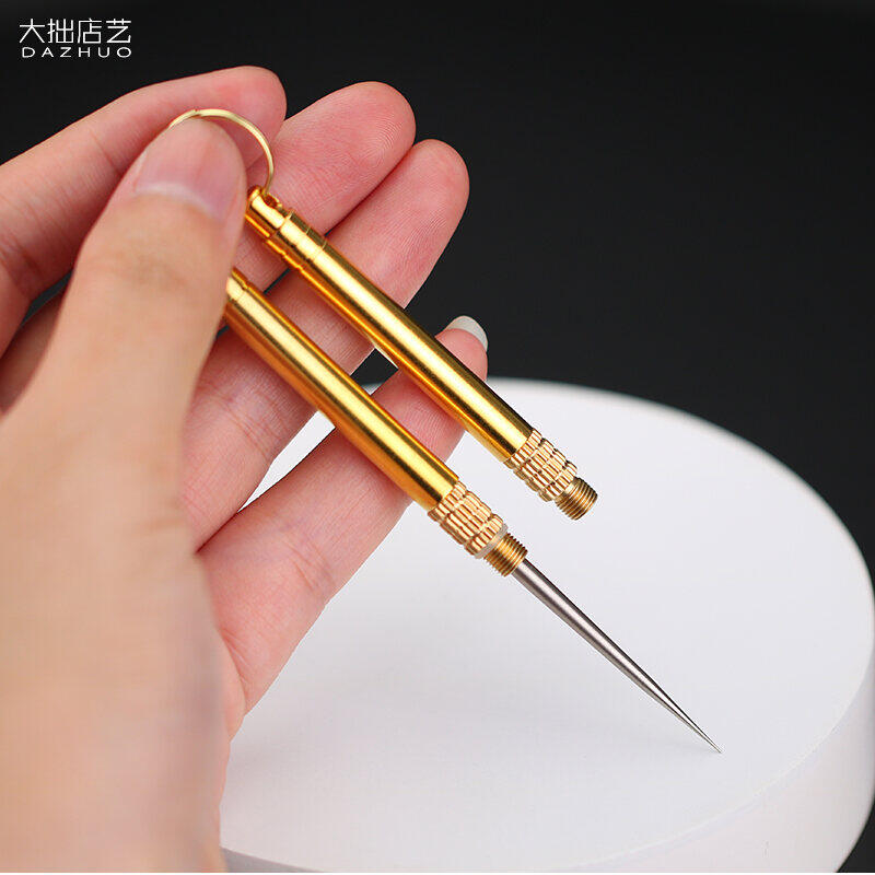 Kim Loại Đồng Nguyên Chất Ốc Vít Nhất Thể Sáng Tạo Tăm Xỉa Răng Xách Tay Móc Chìa Khóa Móc Treo Đa Chức Năng Dĩa Ăn Trái Cây