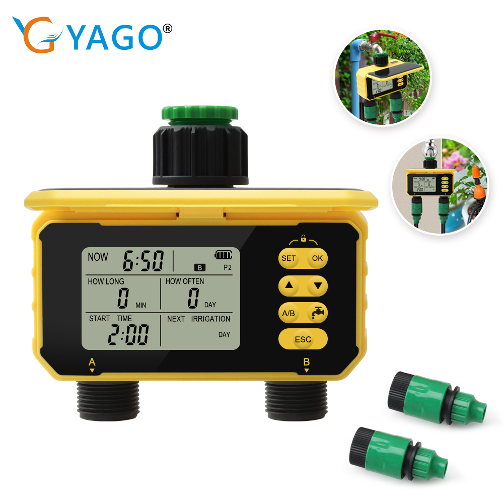 RCYAGO Solar intelligent irrigation controller double water outlet automatic irrigation regular garden agroforestry drip watering flowers watering ราคา 1,471 บาท*ส่งฟรี