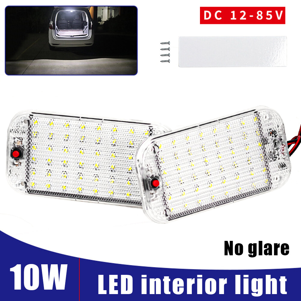 2 chiếc đèn led nội thất xe hơi đèn led xe hơi 48led 12v-85v đèn vòm có công tắc đèn đọc sách trần nóc cho xe hơi xe tải