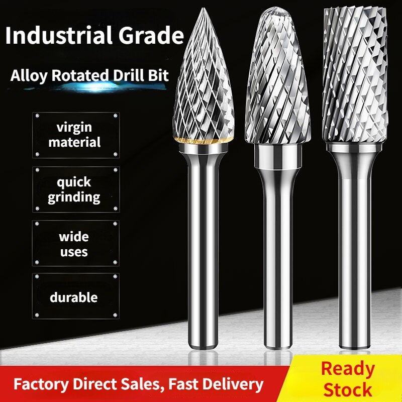 Carbide mũi khoan xoay bộ đầu tốc độ cao thép vonfram hợp kim đầu mài acf loại electro-mài kim loại 6mm khắc gỗ đầu