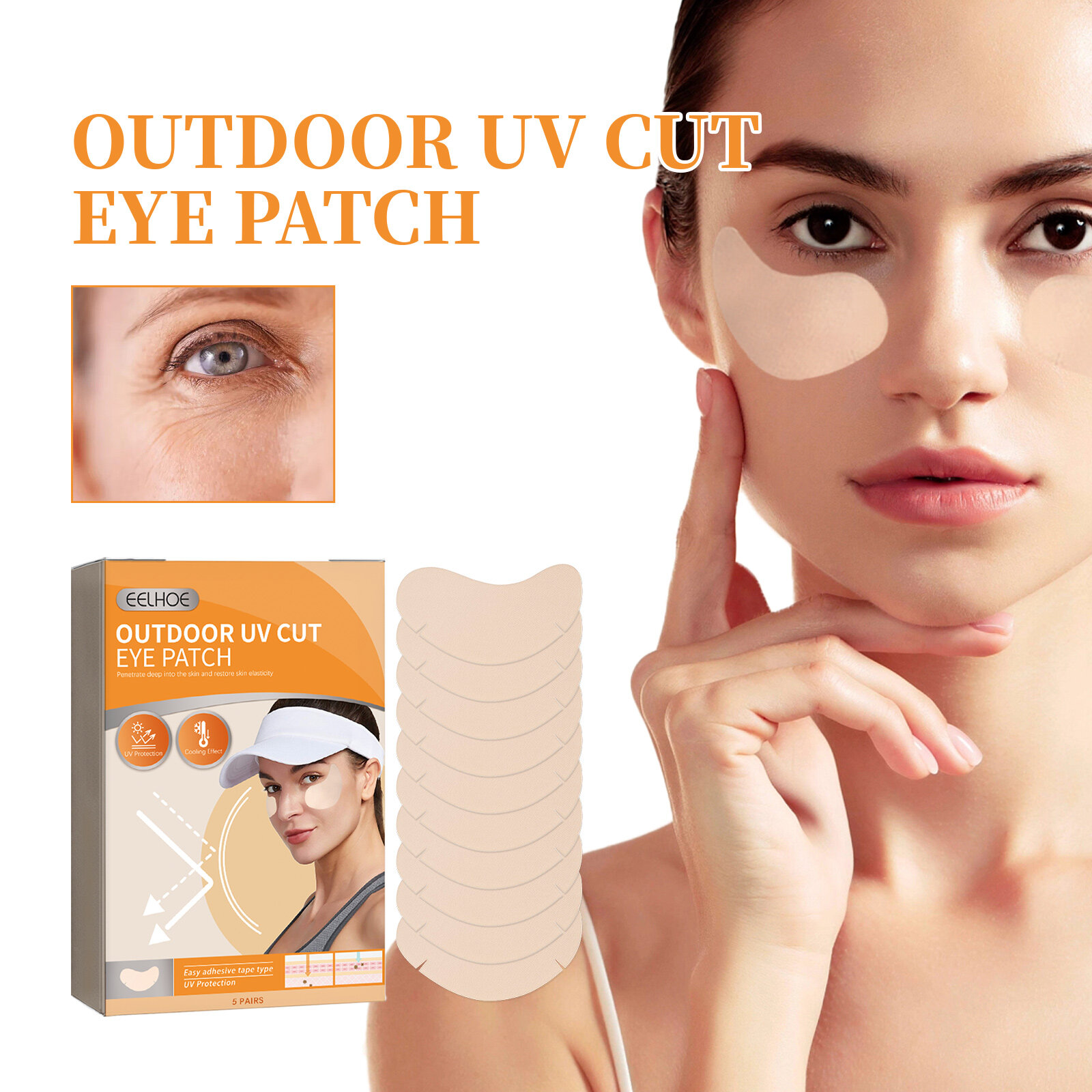 Eelhoe Outdoor UV Cut Eye Patch Sunblock Patch Eye UV Mask Prevent Sunburn