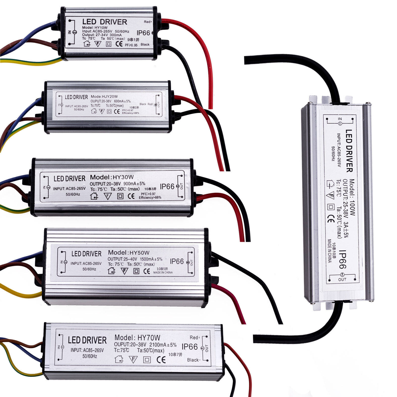 Eranpo bộ điều khiển led nguồn điện cao chống nước 10w 20w 30w 50w 100w bộ điều khiển led điện tử đầu vào ac85-265v biến áp cho chip led