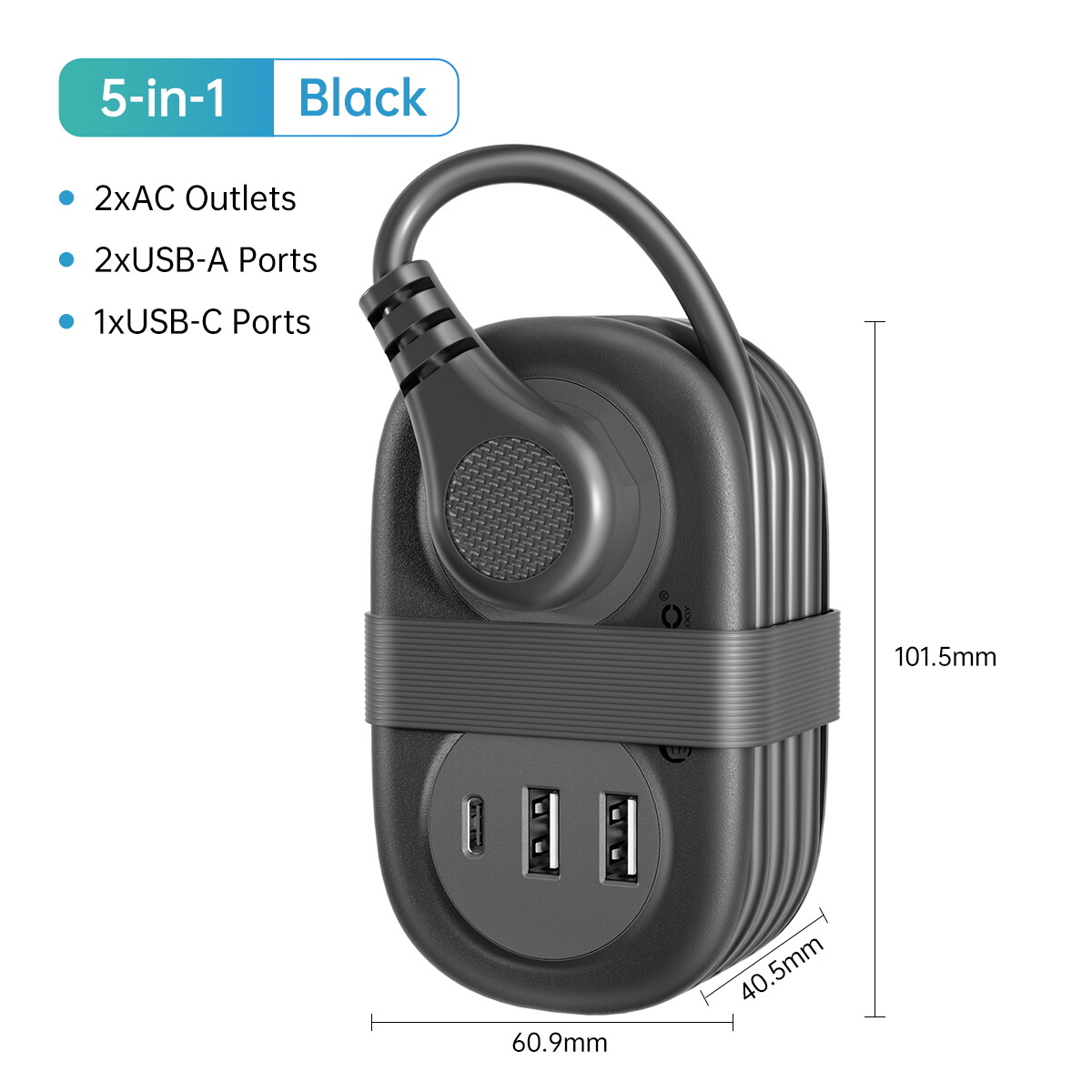 Mini Ổ Điện Nhiều Lỗ Với 3 Cổng USB ORICO 2 Ổ Cắm Di Động Phích Cắm Dẹp Strip Với 120Cm Nhỏ Dây Nối