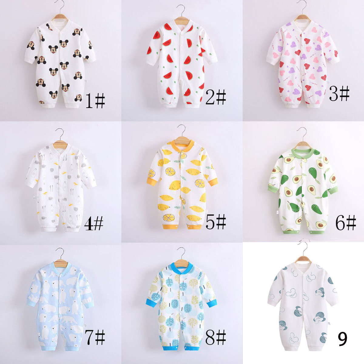 0-12month baby rompers Long sleeve cotton newborn baby clothes jumpsuit  baby boys girls clothes