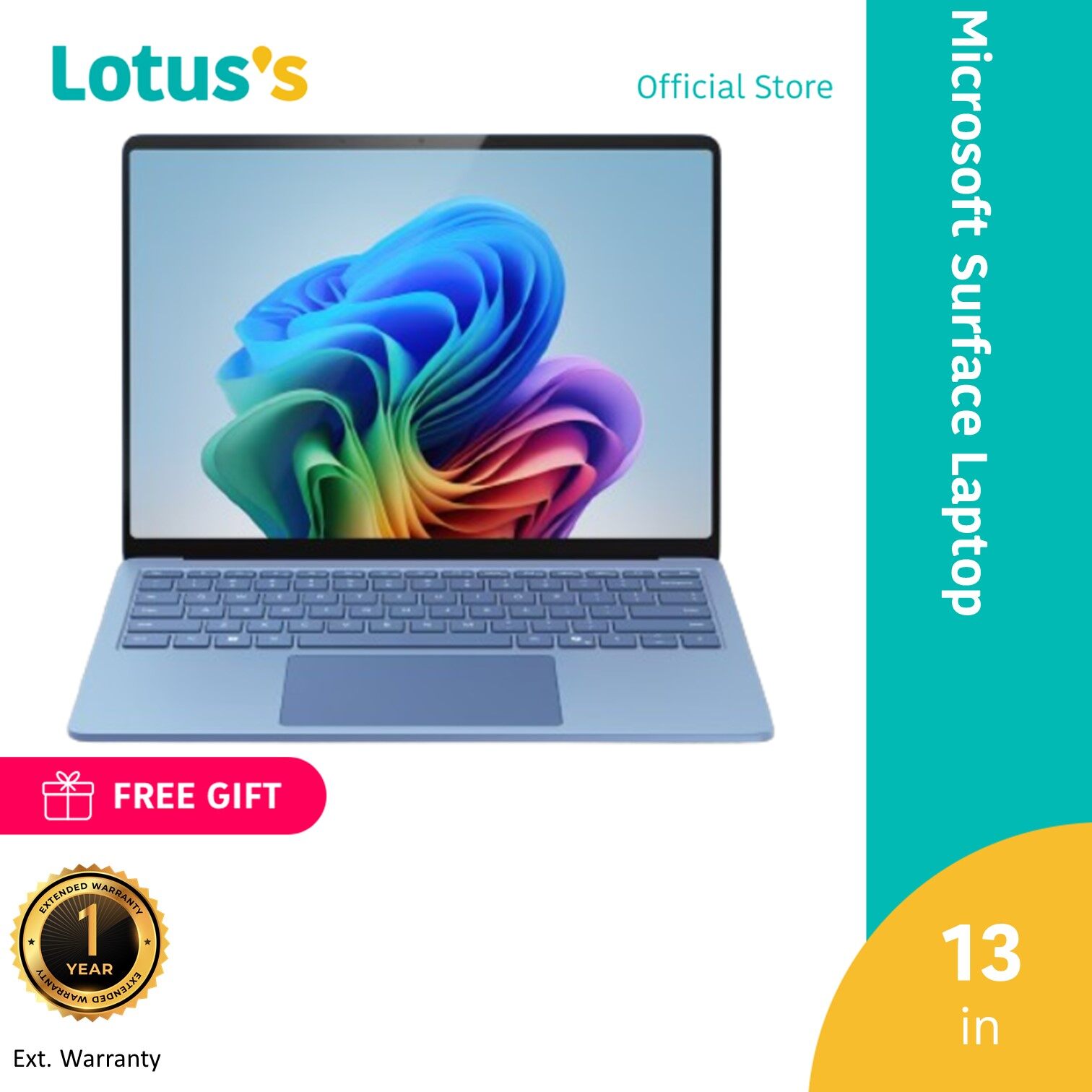 Microsoft Laptop 7 Copilot+ Pc 13.8" Xelite 16Gb 512Gb Platinum + Extended Warranty