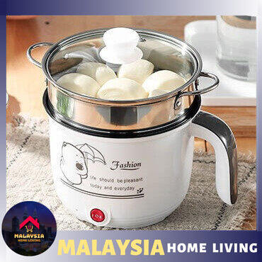 Gambar 1.8L All In 1 Multifunctional Electrical Non Stick Hot Pot Steamer Lid Handle Student Hostel Cooking Machine
