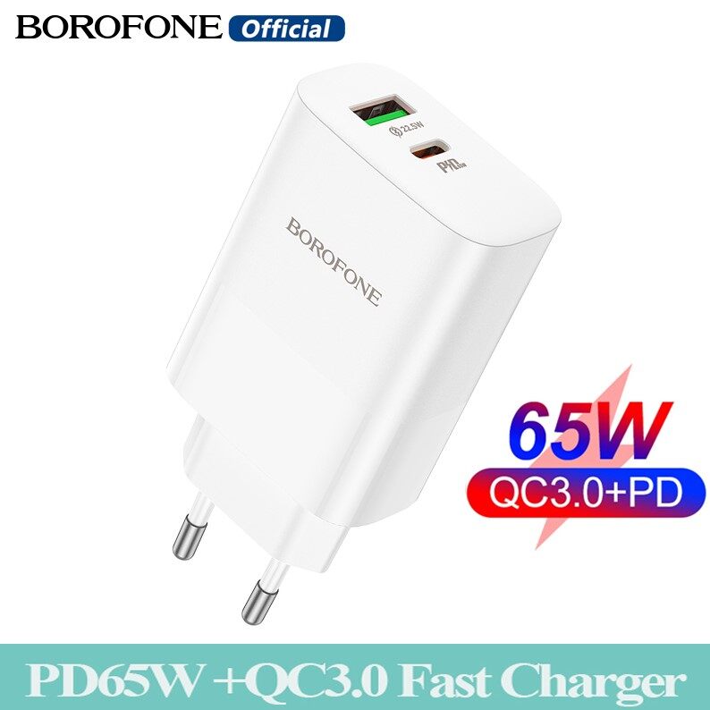 BOROFONE BN10 High Power PD65W USB Type C Port Fast Charger Dual Port