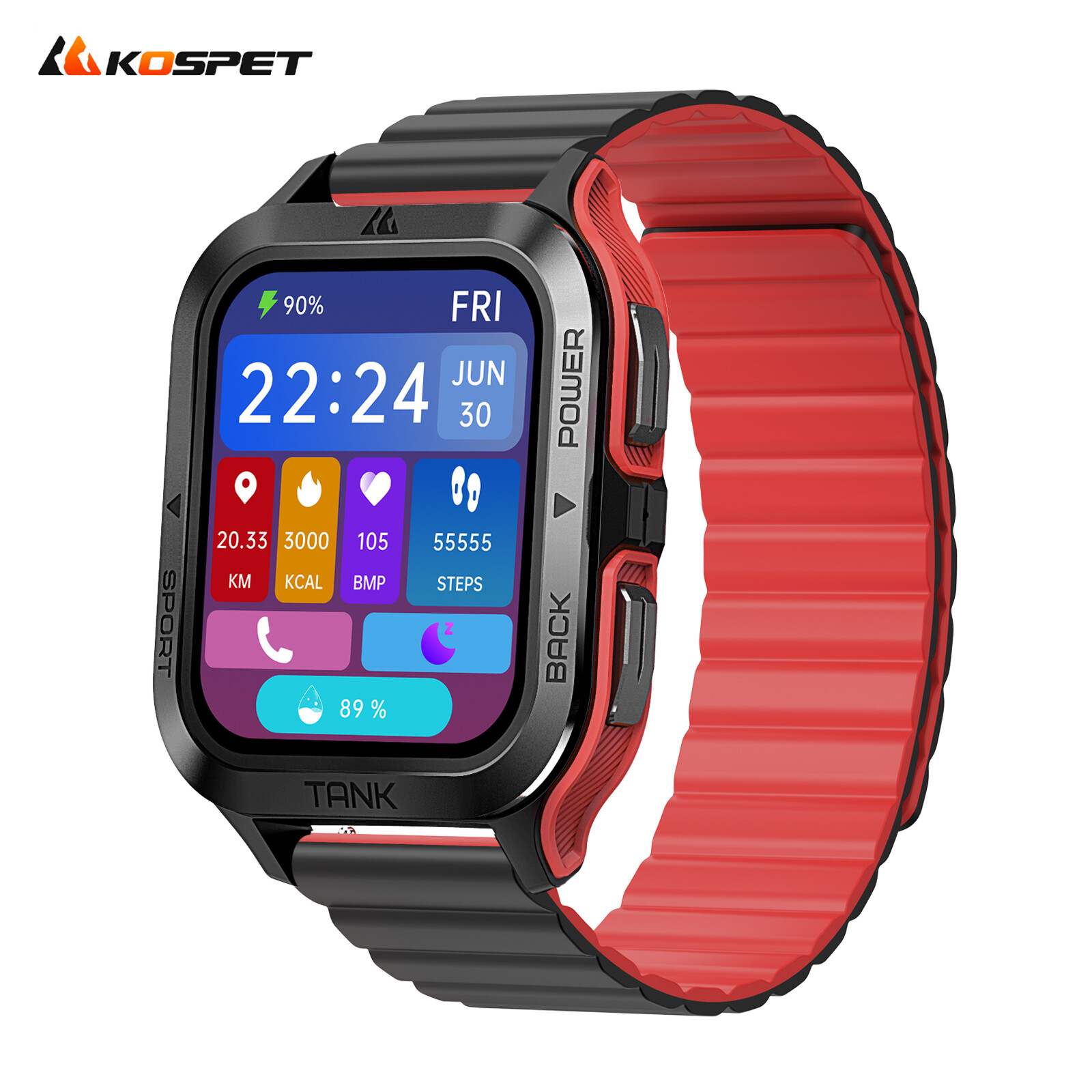 KOSPET M2 Ultra Smart Watch Bluetooth Answer Make Call Sleep Tracking 380mAh 5ATM IP69K Waterproof Rugged Watch 70 Sports Modes Military Smartwatch for Men Women ราคา 3,859 บาท*ส่งฟรี