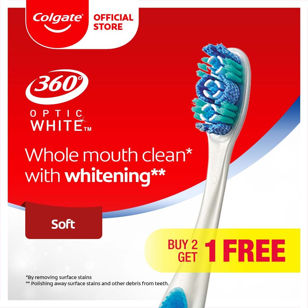 Gambar Colgate 360 Optic White Toothbrush Valuepack 3s (Soft)