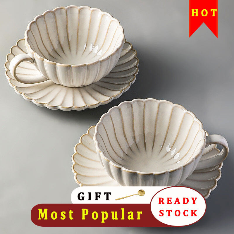 Gambar ??48 Hours Delivery??japanese Retro Coffee Cup And Saucer Set Ceramic Mug Exquisite Latte Cup Style Afternoon Tea Set