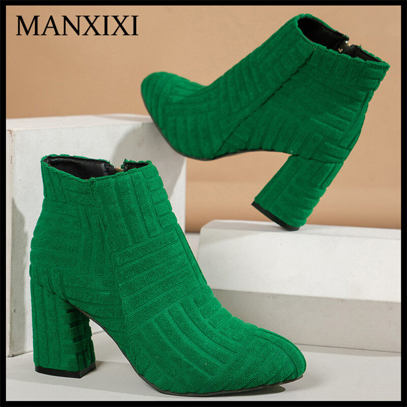 MANXIXI Fashion Women Beautiful Fashion 2.36 Inches High Heels Boots (Size 37-43) - ยี่ห้อ MANXIXI ราคา 533 บาท*ส่งฟรี
