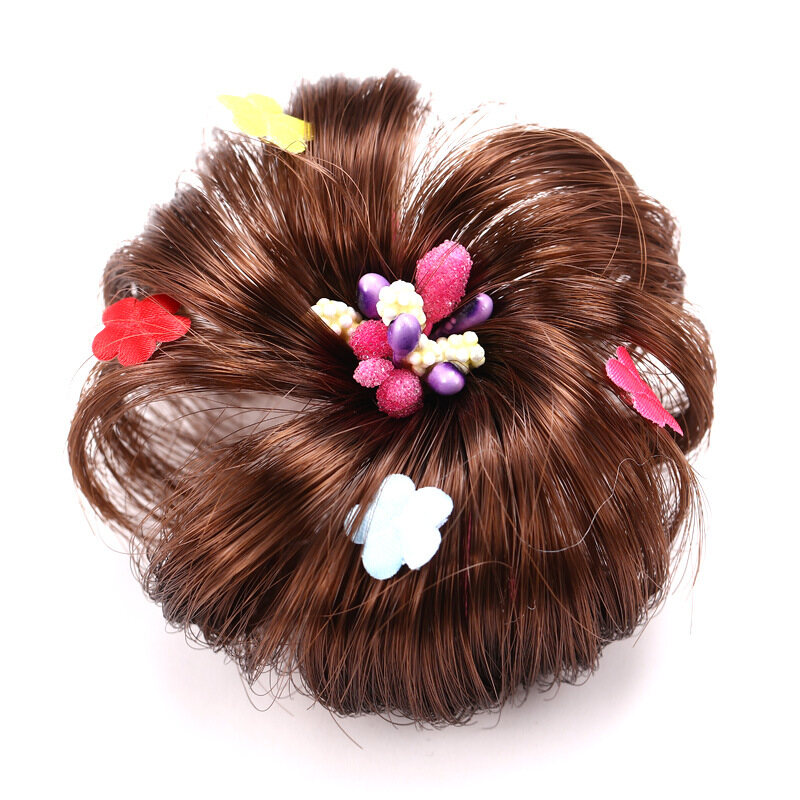 Tóc Giả Trẻ Em TSE Với Kẹp Tóc Tóc Giả Nữ Công Chúa, Kiểu Búi Tóc Hoa Cài Tóc Kẹp Bé Gái, Phụ Kiện Tóc P08 1 Pair
