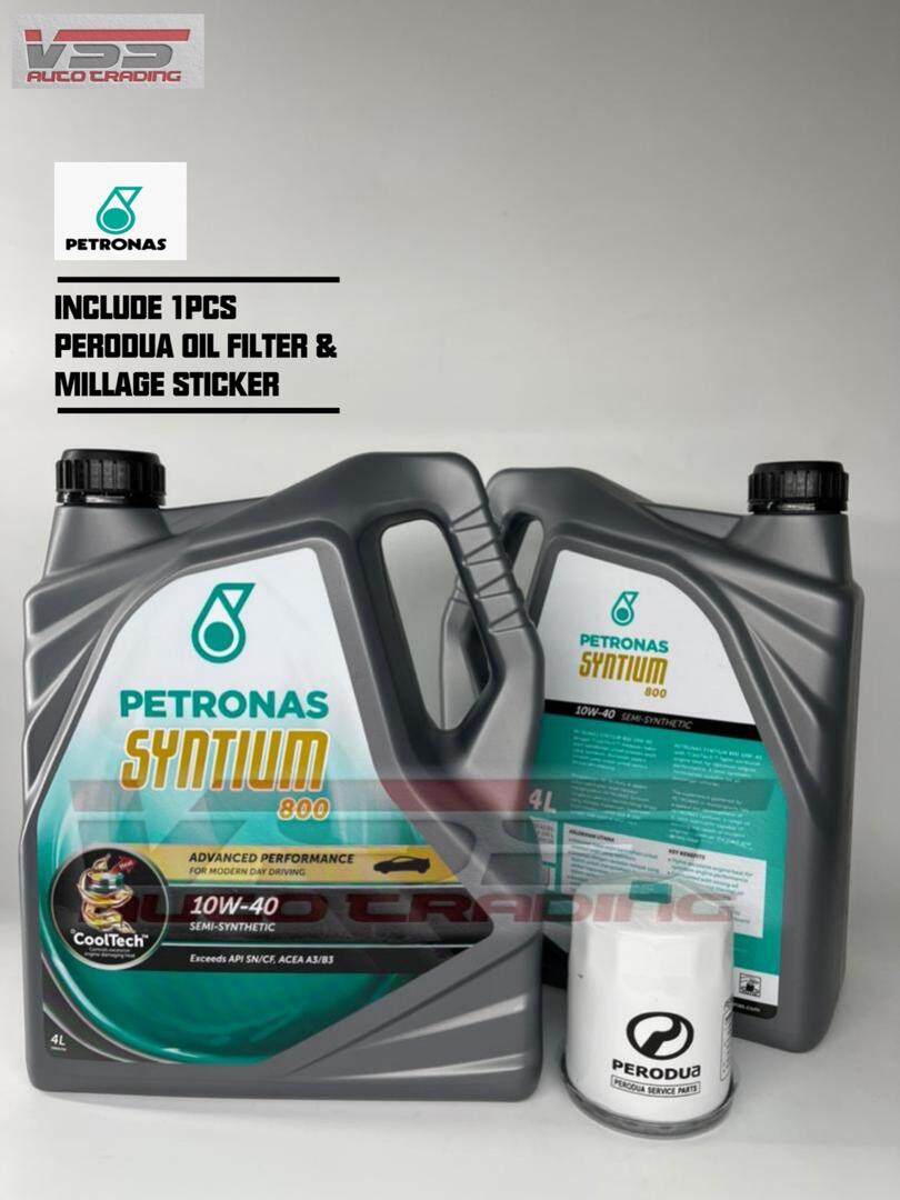 Petronas Syntium 800 10W40 Semi Synthetic SN/CF Engine Oil 4L + Perodua Oil Filter