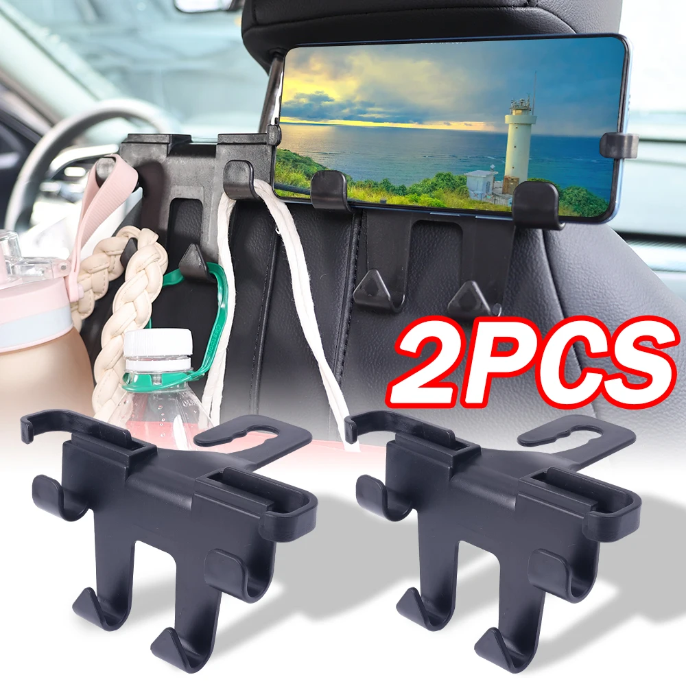 New ghế sau xe hơi móc đa chức năng hai đầu kẹp chặt móc tựa đầu điện thoại treo chủ nội thất túi lưu trữ treo