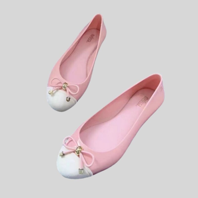 Cửa hàng chính thức Melissa giày cho phụ nữ tinh tế Thiết kế nơ cô gái dép căn hộ Bally Giày