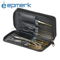Lepmerk 24pcs Professional Unlocking Lock Picking Tools Set Practice Lockset Kit with Leather Case for Locksmith Beginners