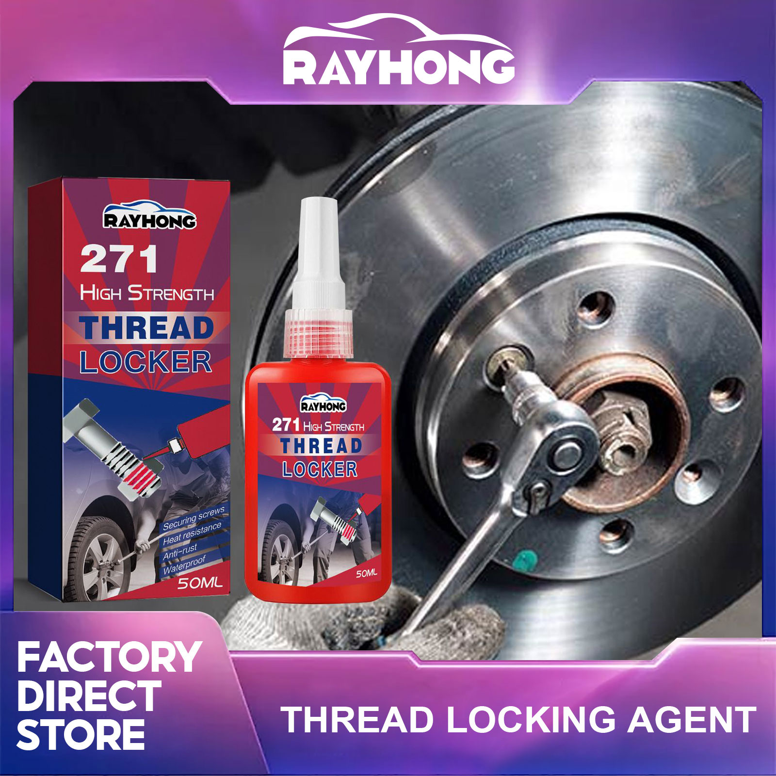 Rayhong 50ml Screw Lock Threadlocker Adhesive Sealer Sealing Glue Thread Sealants 243 Liquid Glue Blue Adhesive Removable Sealant Thread Super Glue For Metal Surfaces And Screw Reinforcing Agent ราคา 141 บาท*ส่งฟรี