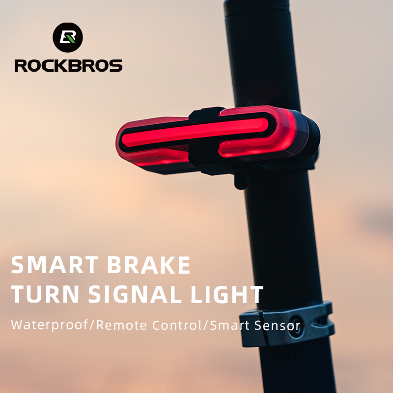  ROCKBROS Phanh Thông Minh Đèn Tín Hiệu Rẽ Loại Không Thấm Nước-C Điều Khiển Từ Xa Siêu Nhẹ MTB Đèn Sau Xe Đạp Trên Đường Đèn Hậu Phụ Kiện Xe Đạp Có Thể Sạc Lại 
