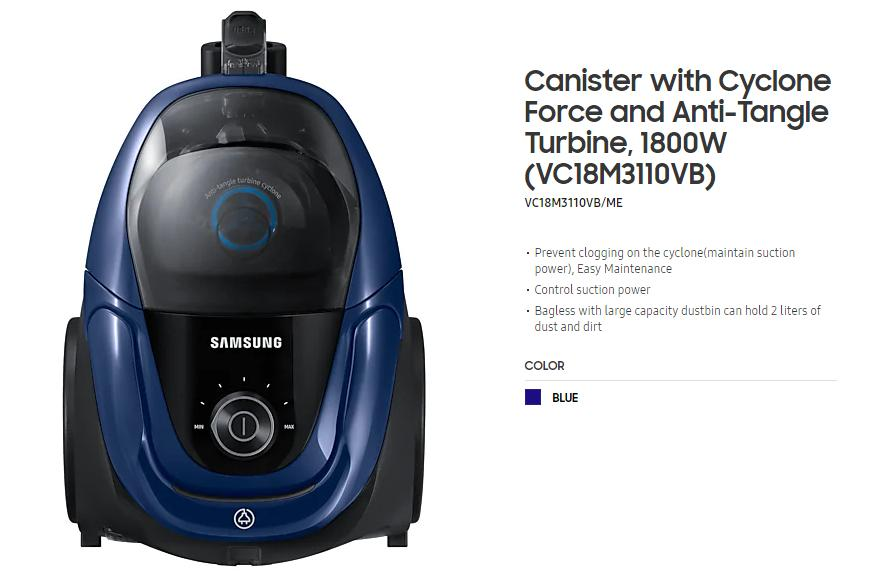 Buy Samsung - VC18M3110VB Vacuum Cleaner (1800 W) Online at Best Price in  Nepal: OKDam