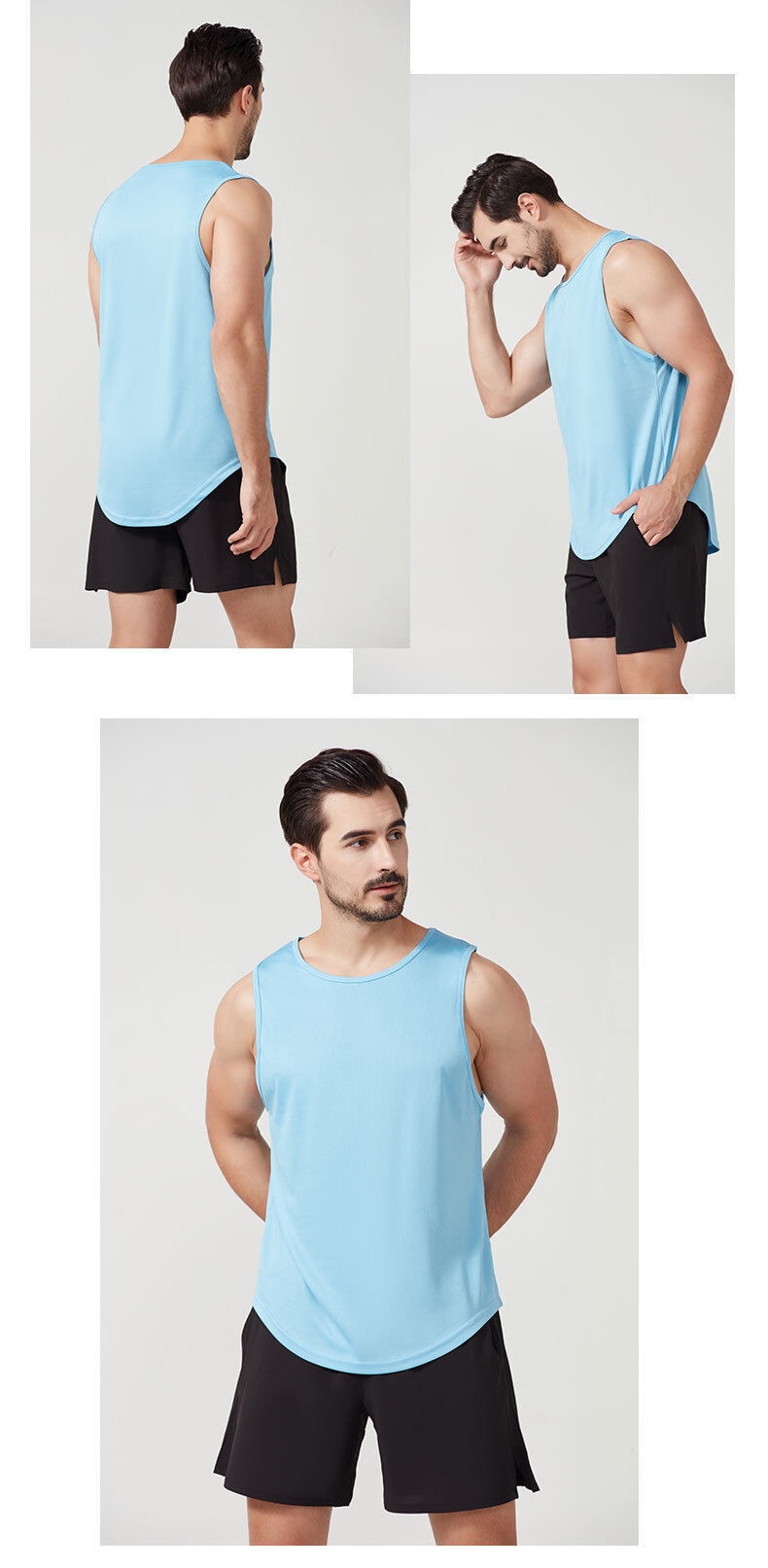 Sportbekleidung Outdoor Marathon Running Fiess Weste Shorts Set für Herren_voghion.com