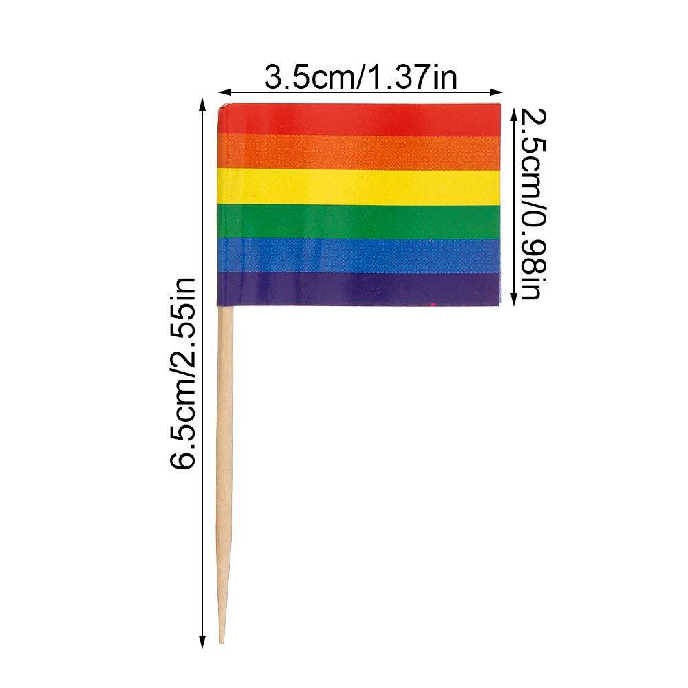 Rainbow Toothpick Flags,100 PCS Rainbow Toothpick Flag,Use for Party Food Color Wedding Birthday Parties Cupcake Toppers Cheese Labels Cheese Plate & Cupcake Toppers