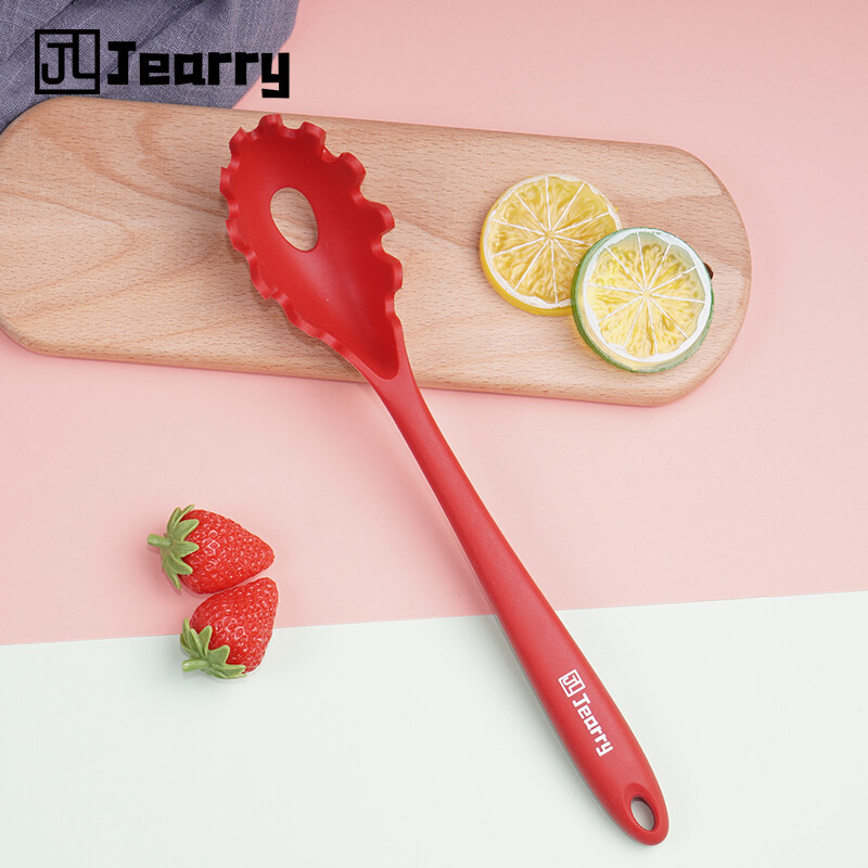 Gambar Jearry Silicone Handle Nodles Scoop Heat Resistant Food Grade Silicone Kitchen Utensils