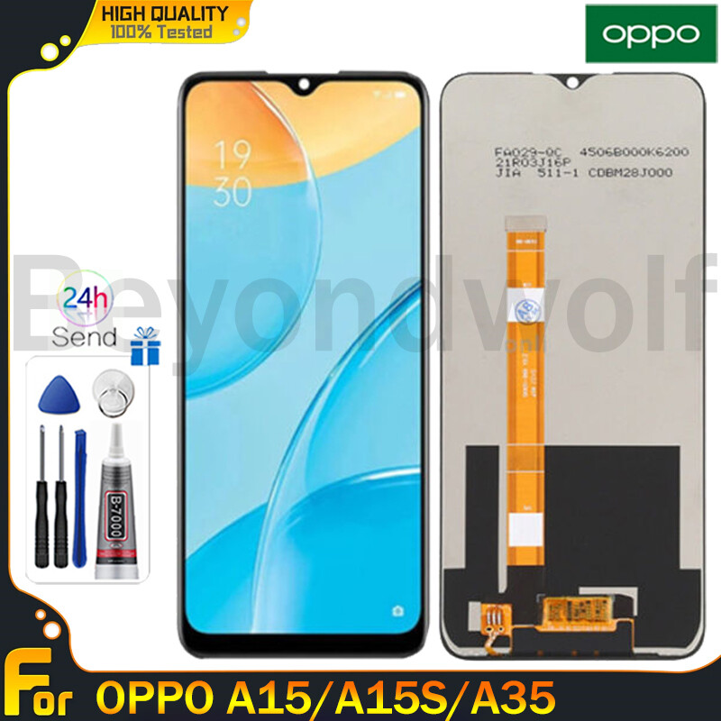 Beyondwolf ban đầu 6.52 inch lcd cho oppo a15 cph2185/a15s cph2179/a35 pehm00 pefm00 màn hình lcd màn hình cảm ứng bộ phận màn hình thay thế màn hình cho oppo a15 a15s a35 cph2185 cph2179 pehm00 pefm00