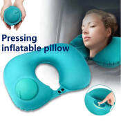 press-type inflatable U-shaped pillow