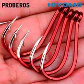 PROBEROS 10pcs Luminous Barbed Fishing Hooks for Big Game