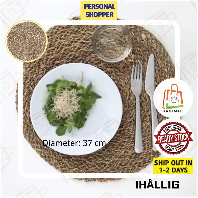 Gambar IHÅLLIG Place mat, natural seagrass37 cm I Lapik pinggan
