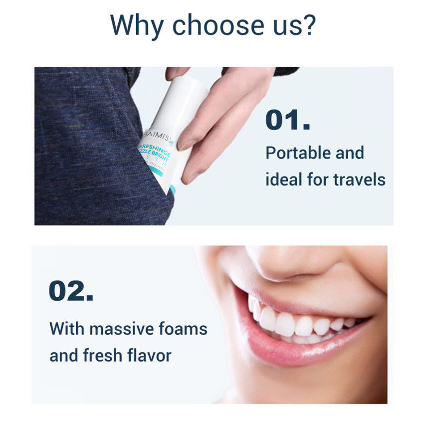 Bánh Mousse Trắng Răng BAIMISS Kem Đánh Răng Làm Sạch Răng Vệ Sinh Răng Miệng Tươi Sáng Loại Bỏ Mảng Bám Vết Bẩn Hôi Miệng Dụng Cụ Nha Khoa