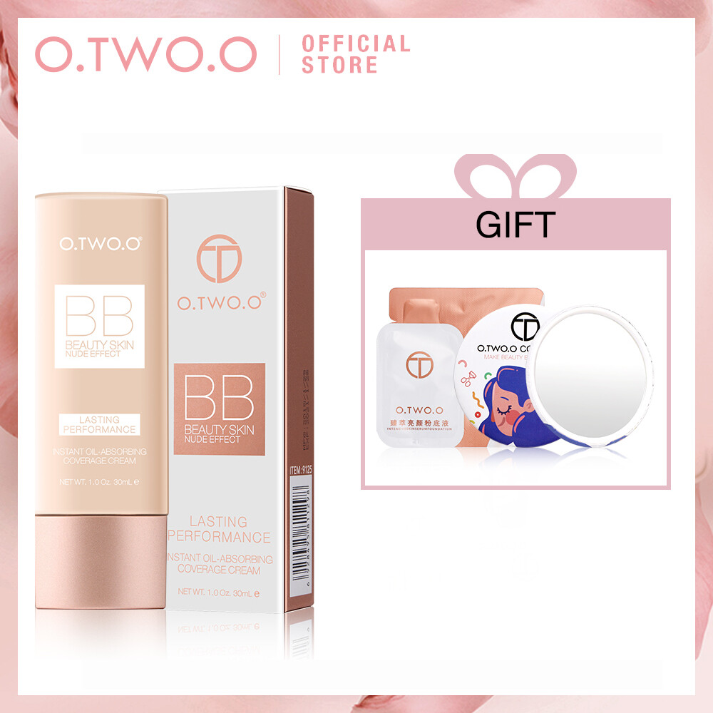 Gambar O.TWO.O Perfect Full Cover BB Cream 30ml Foundation Makeup natural 4 colors (buy 1 get 2 free gifts)
